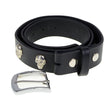 Milwaukee Leather Men's Black Skull Heads Leather Belt, MP7102