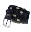 Milwaukee Leather Men's Black Skull Heads Leather Belt, MP7102