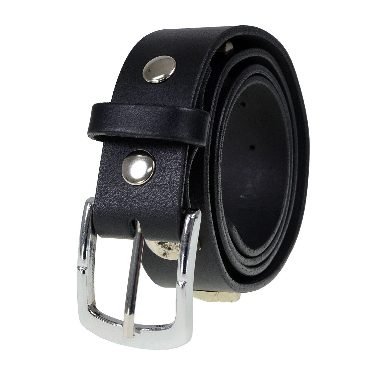 Milwaukee Leather Men's Black Skull Heads Leather Belt, MP7102