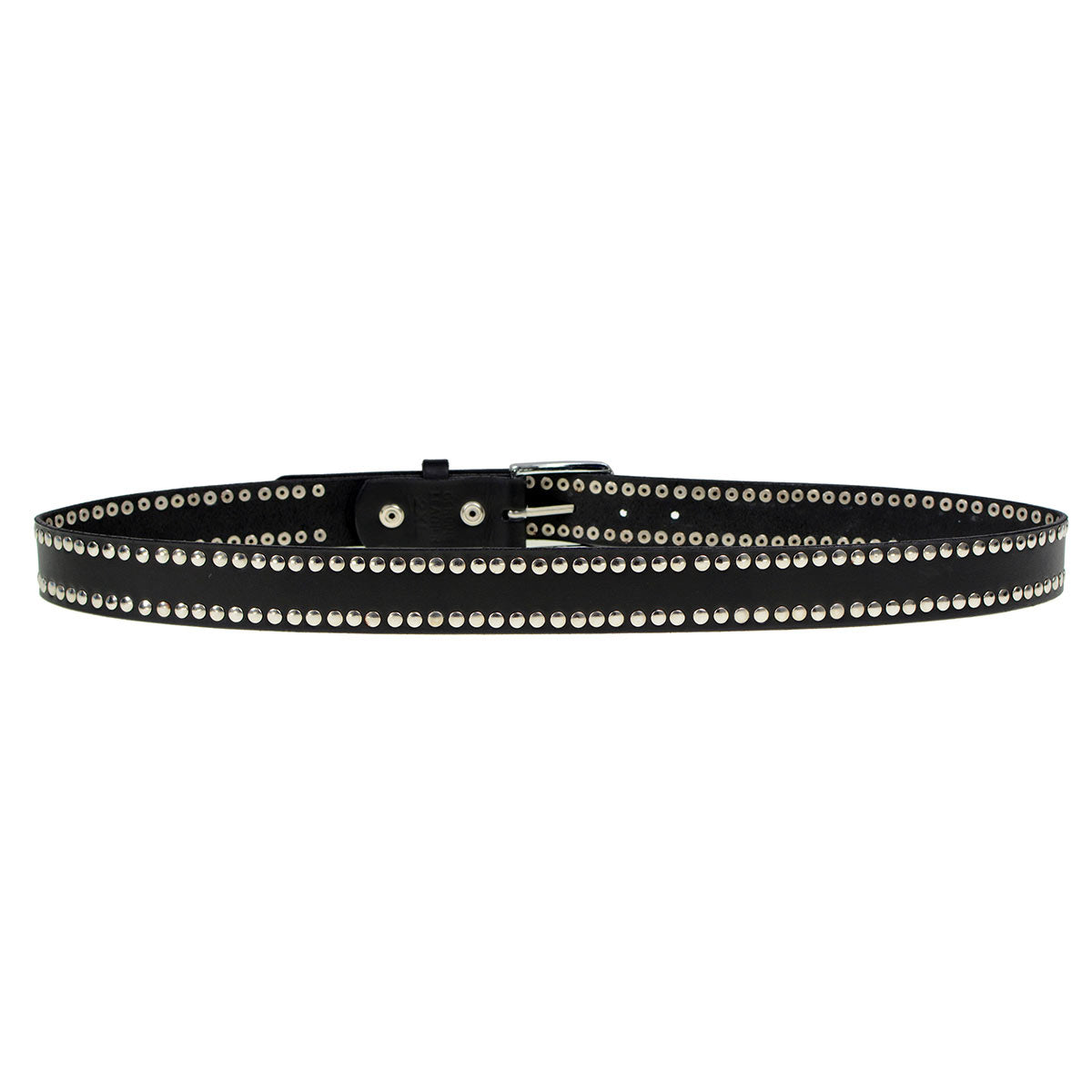 Milwaukee Leather Men's Black Studded Leather Belt, MP7104