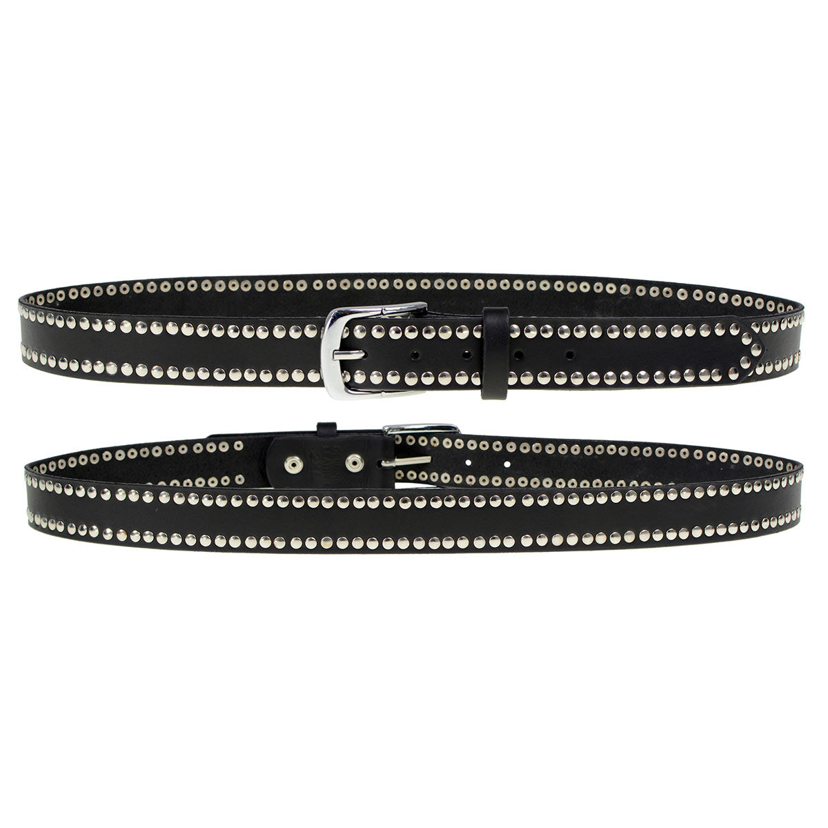 Milwaukee Leather Men's Black Studded Leather Belt, MP7104