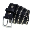 Milwaukee Leather Men's Black Studded Leather Belt, MP7104