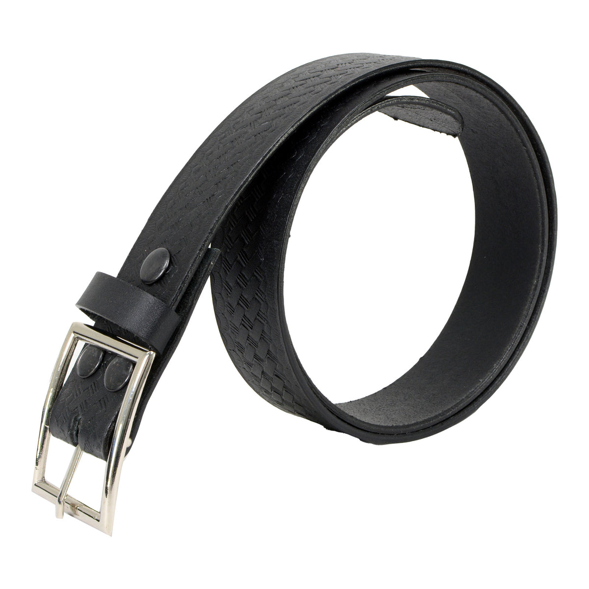 Milwaukee Leather Men's Black Embossed Leather Belt, MP7105