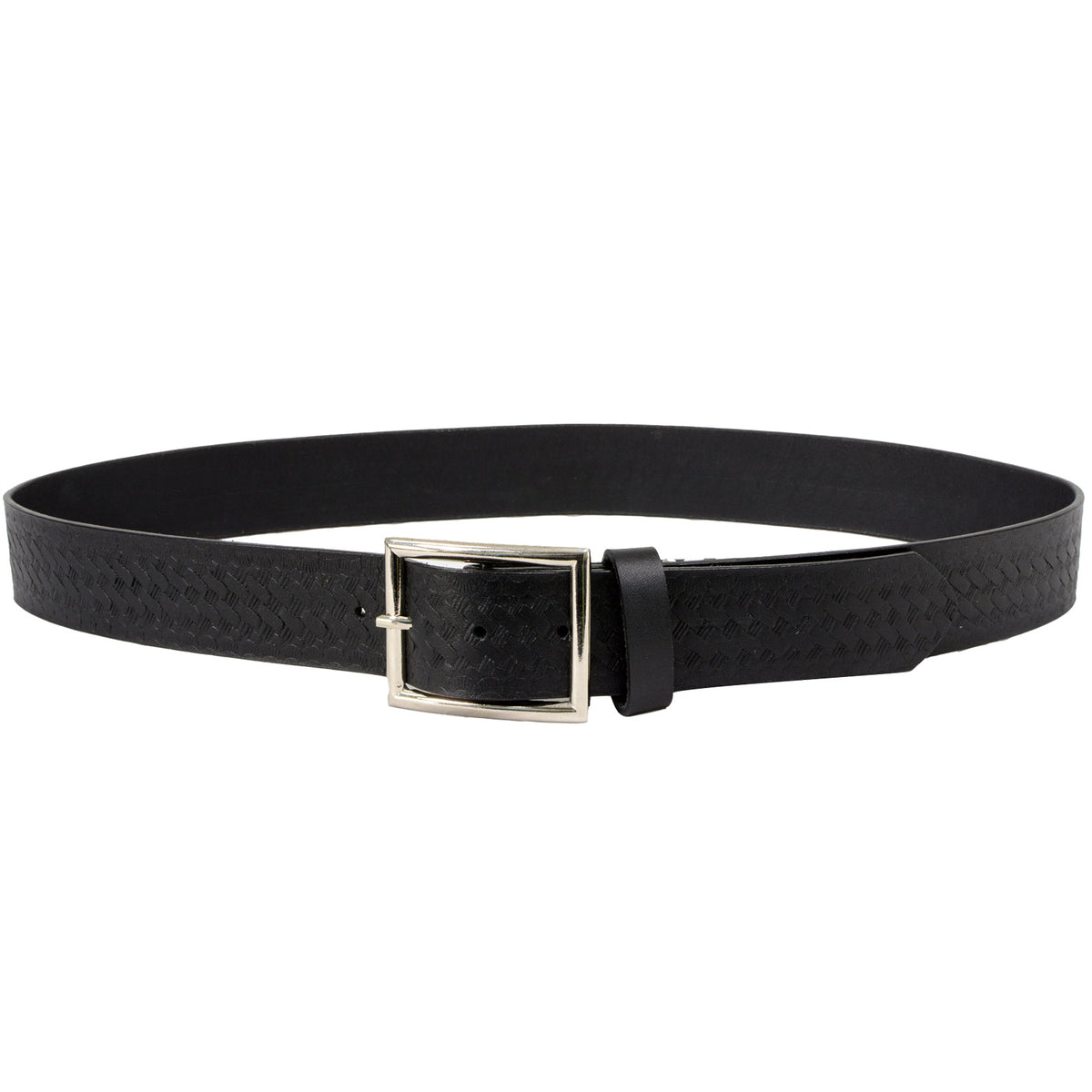 Milwaukee Leather Men's Black Embossed Leather Belt, MP7105