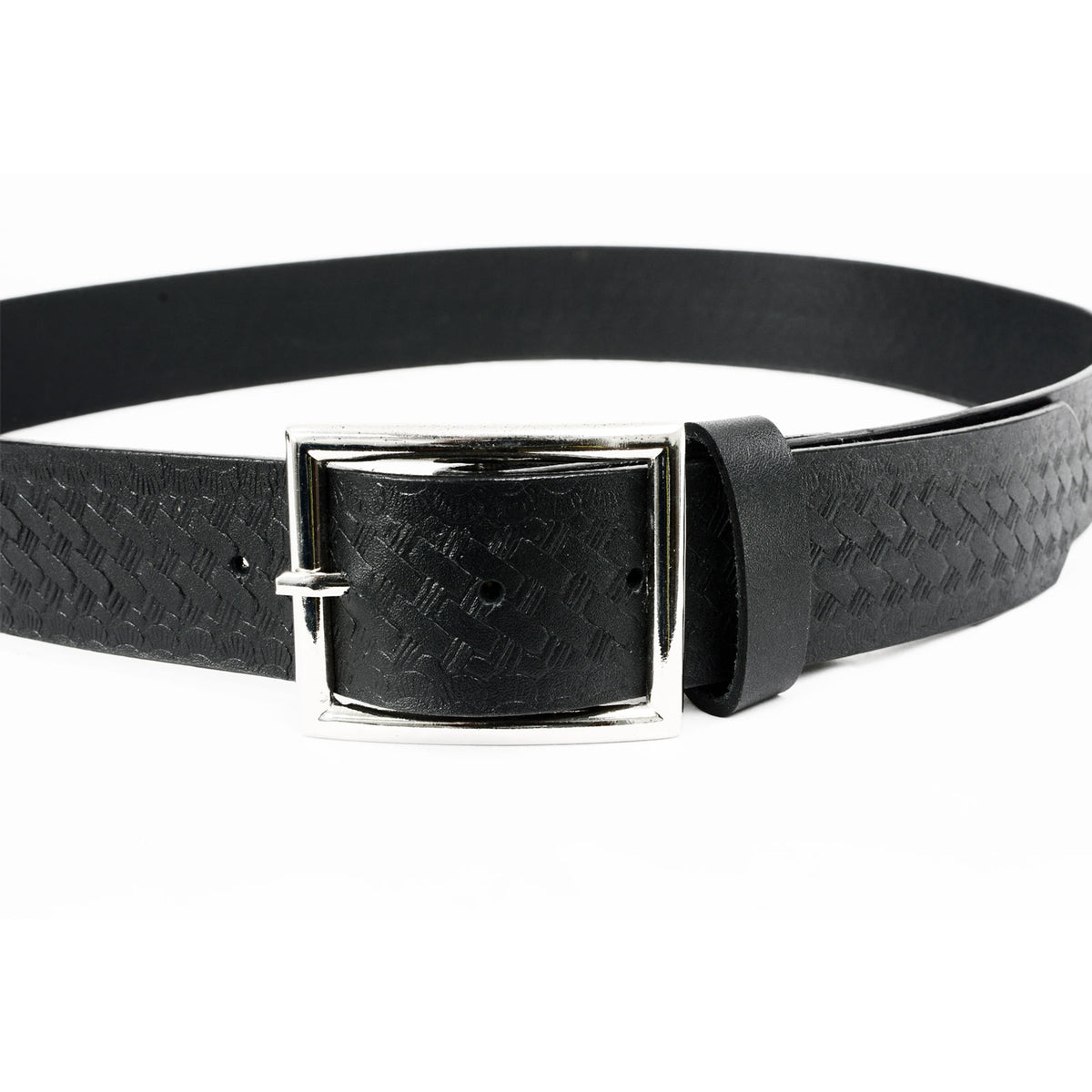 Milwaukee Leather Men's Black Embossed Leather Belt, MP7105