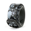 Milwaukee Leather Men's Black Grey Skull Leather Belt, MP7106