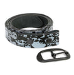 Milwaukee Leather Men's Black Grey Skull Leather Belt, MP7106