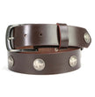 Milwaukee Leather Men's Brown Buffalo Coin Leather Belt, MP7107