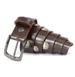 Milwaukee Leather Men's Brown Buffalo Coin Leather Belt, MP7107