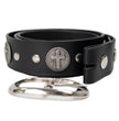 Milwaukee Leather MP7108 Men's Cross Circle Black Leather Belt w/ Interchangeable Buckle - 1.5 inches Wide
