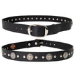 Milwaukee Leather Men's Black Cross Circle Leather Belt, MP7108