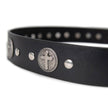 Milwaukee Leather Men's Black Cross Circle Leather Belt, MP7108