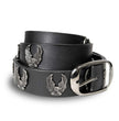Milwaukee Leather Men's Liberty Talon Black Leather Belt with USA Eagle Emblems - 1.5 Inch Biker Belt - MP7113
