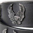 Milwaukee Leather Men's Liberty Talon Black Leather Belt with USA Eagle Emblems - 1.5 Inch Biker Belt - MP7113