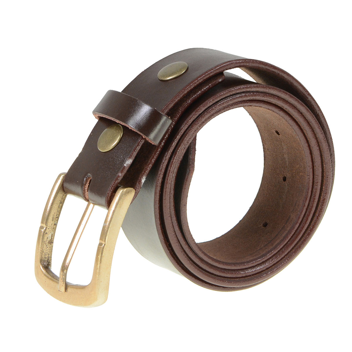 Milwaukee Leather Men's Brown Brass Buckle Leather Belt, MP7115