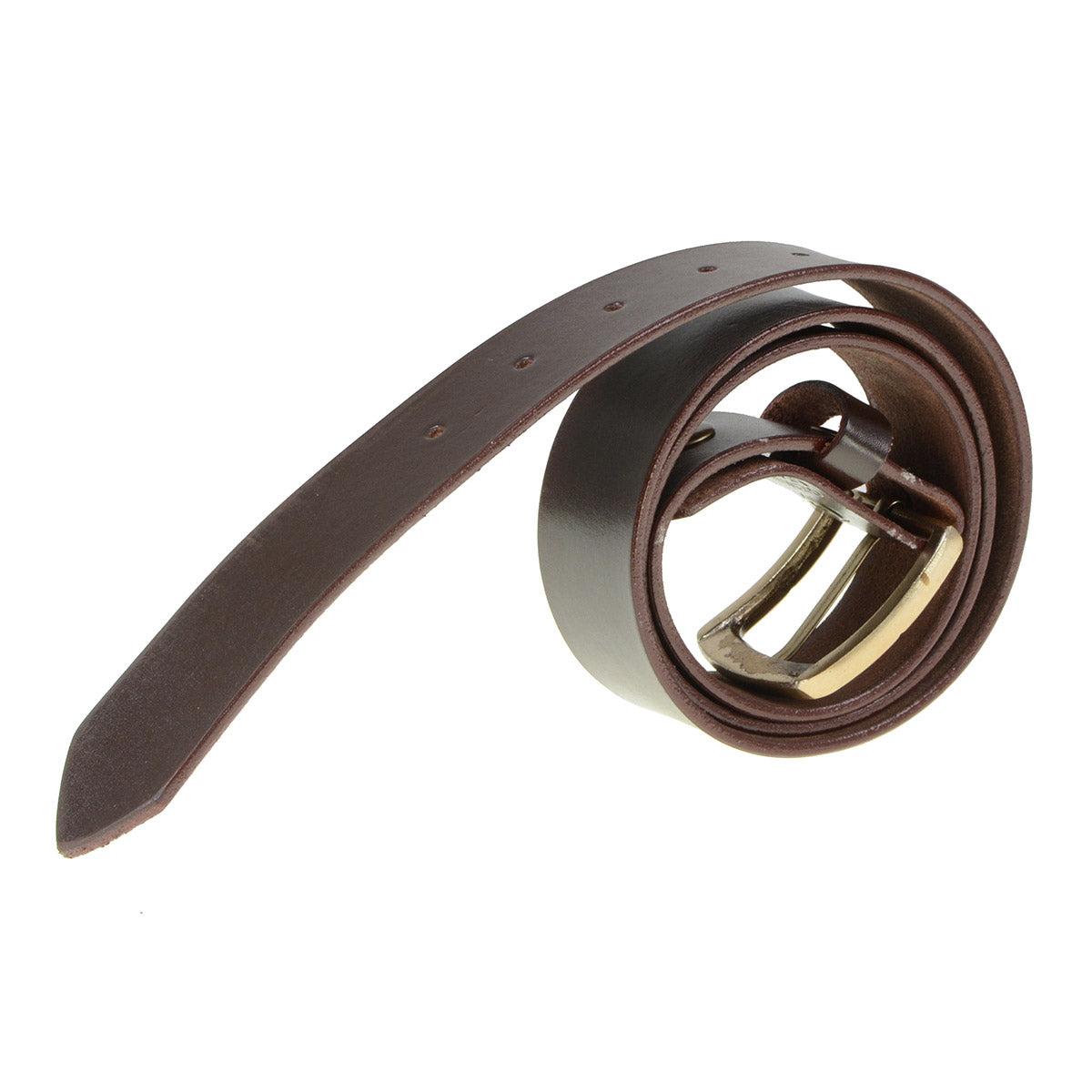 Milwaukee Leather Men's Brown Brass Buckle Leather Belt, MP7115