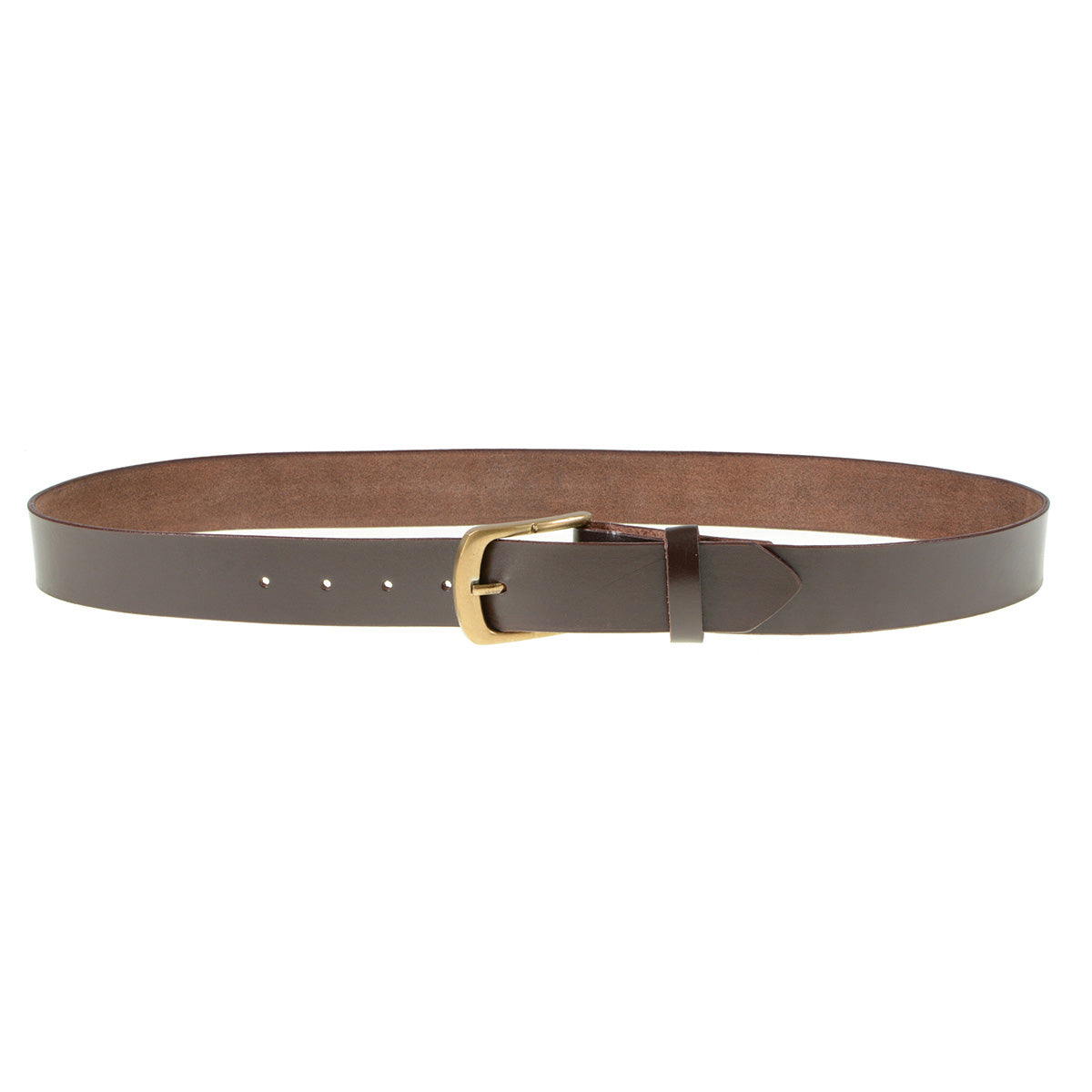 Milwaukee Leather Men's Brown Brass Buckle Leather Belt, MP7115