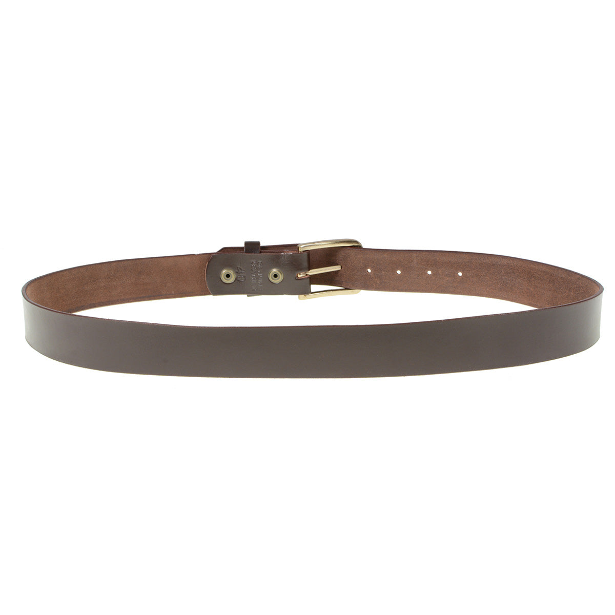 Milwaukee Leather Men's Brown Brass Buckle Leather Belt, MP7115