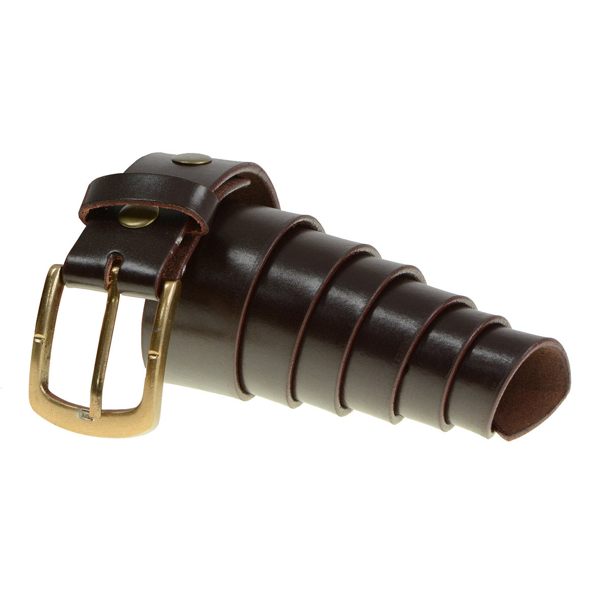 Milwaukee Leather Men's Brown Brass Buckle Leather Belt, MP7115