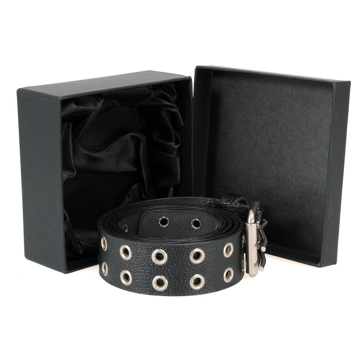 Milwaukee Leather Men's Black Grommet Cowhide Belt, MP7119