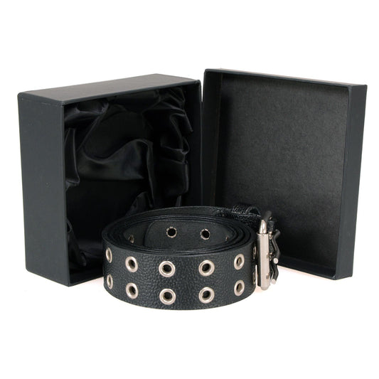 Milwaukee Leather Men's Black Grommet Leather Belt, MP7119