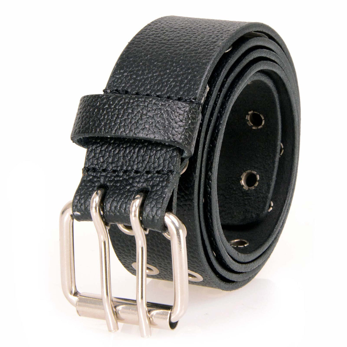 Milwaukee Leather Men's Black Grommet Cowhide Belt, MP7119