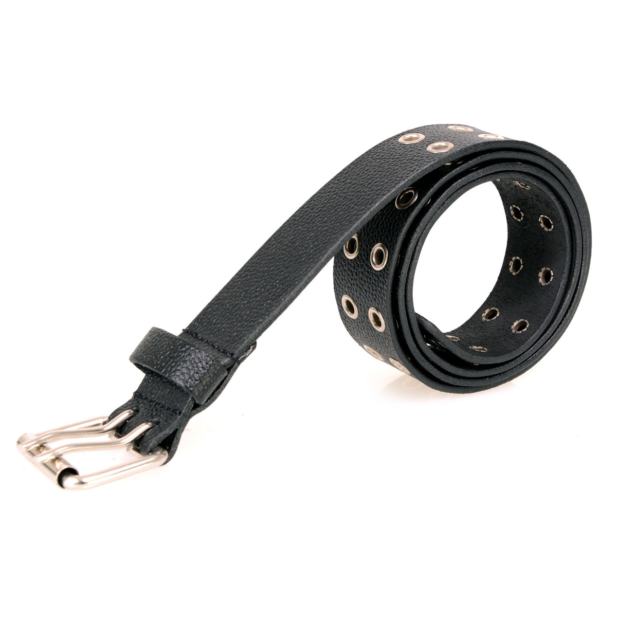 Milwaukee Leather Men's Black Grommet Cowhide Belt, MP7119