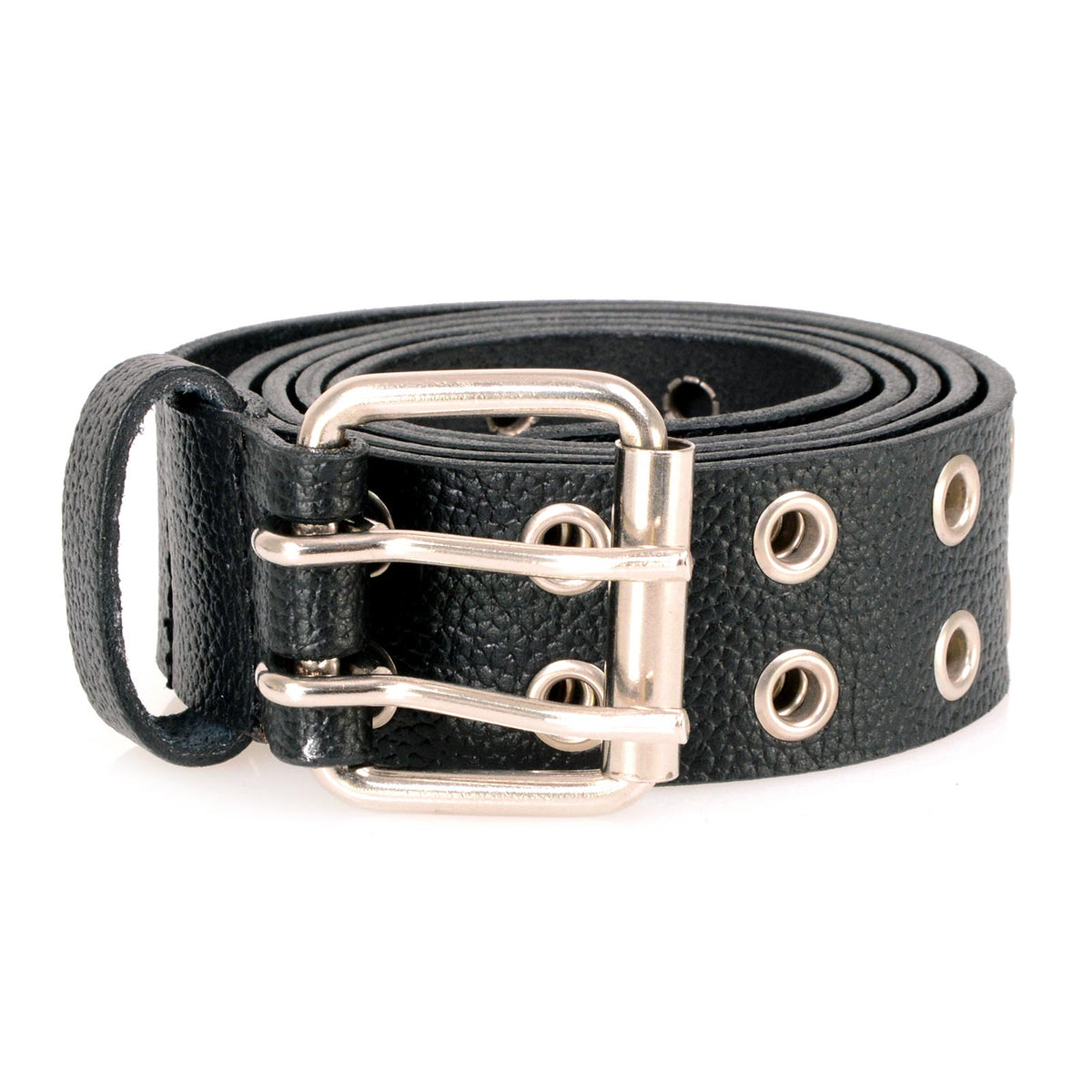 Milwaukee Leather Men's Black Grommet Cowhide Belt, MP7119