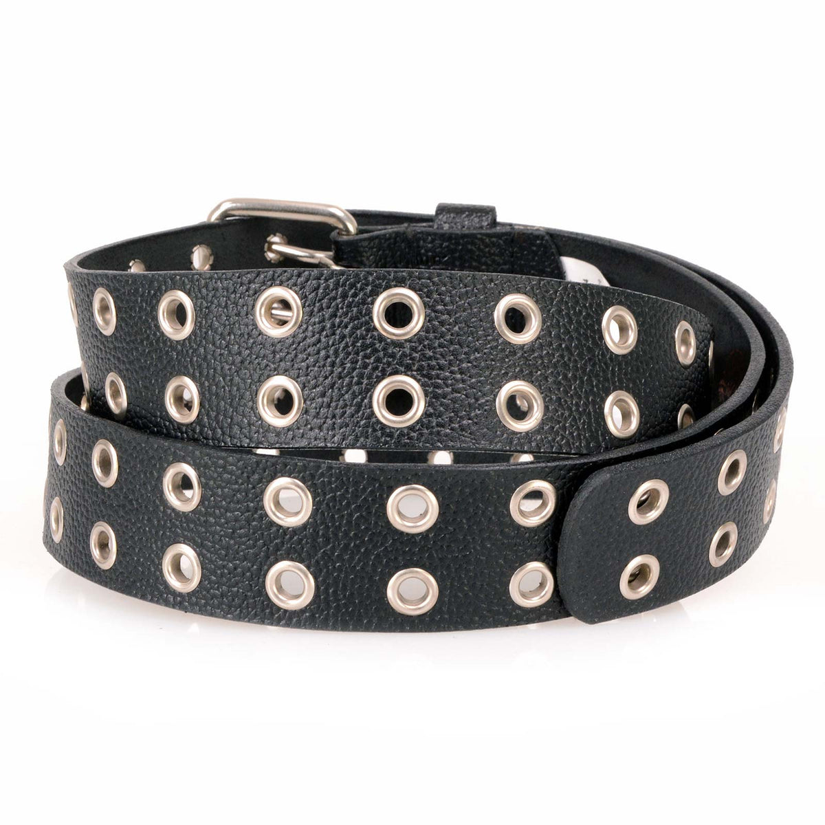 Milwaukee Leather Men's Black Grommet Cowhide Belt, MP7119