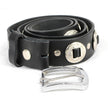 Milwaukee Leather Men's Black Chrome Concho Leather Belt, MP7120