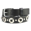 Milwaukee Leather Men's Black Chrome Concho Leather Belt, MP7120
