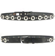 Milwaukee Leather Men's Black Chrome Concho Leather Belt, MP7120