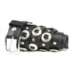 Milwaukee Leather Men's Black Chrome Concho Leather Belt, MP7120