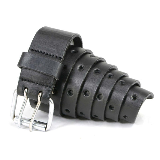 Milwaukee Leather Men's Black Double Prong Leather Belt, MP7121