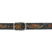 Milwaukee Leather Men's Black Live Free Eagle Genuine Leather Belt w/ Interchangeable Buckle - MP7126