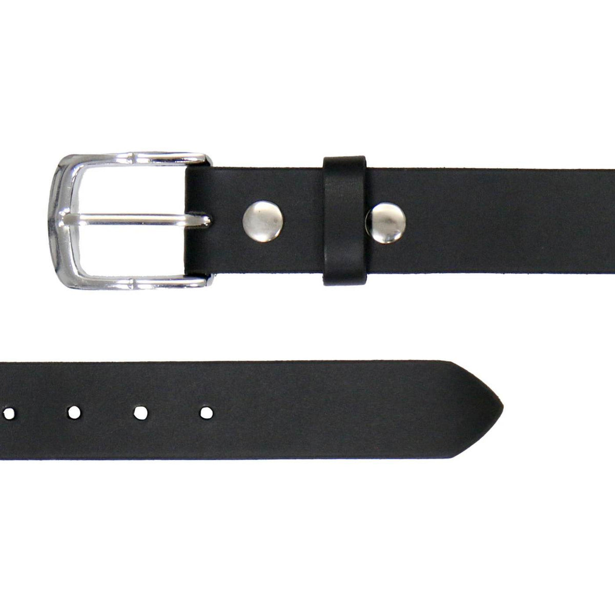Milwaukee Leather Men's Black Two-Tone Stud Accent Genuine Leather Belt w/ Interchangeable Buckle - MP7130