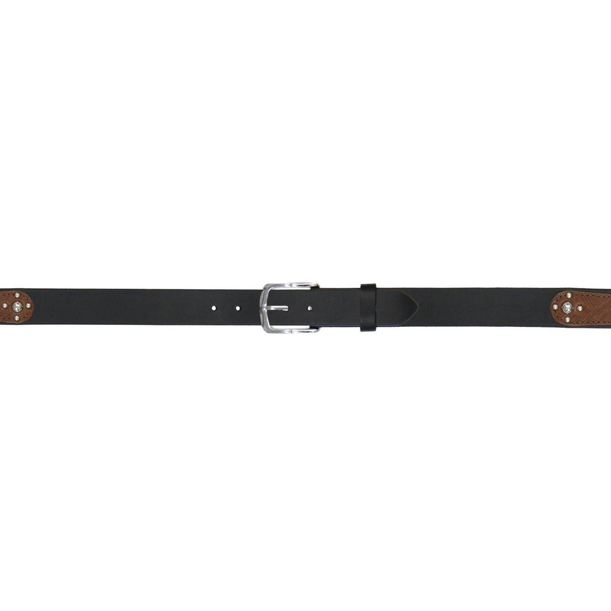 Milwaukee Leather Men's Two-Tone Stud Genuine Leather Belt, MP7130