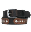 Milwaukee Leather Men's Diamond Accent Genuine Leather Belt, MP7132