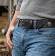 Milwaukee Leather Men's Black Frontier Star Leather Belt, MP7135