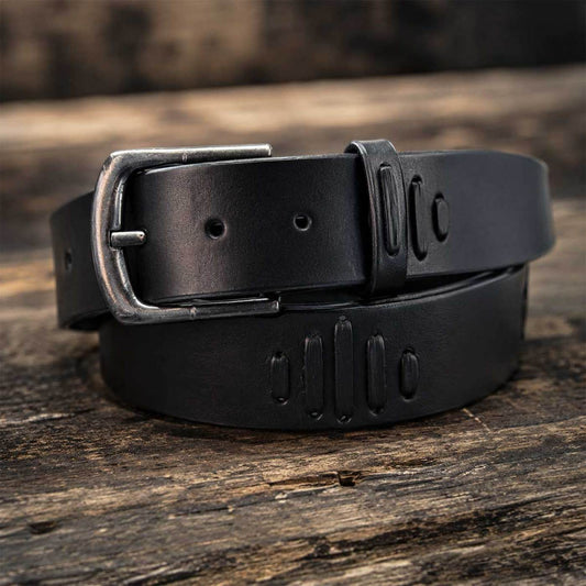Milwaukee Leather Men's Slot Accent Black Genuine Leather Belt, MP7136