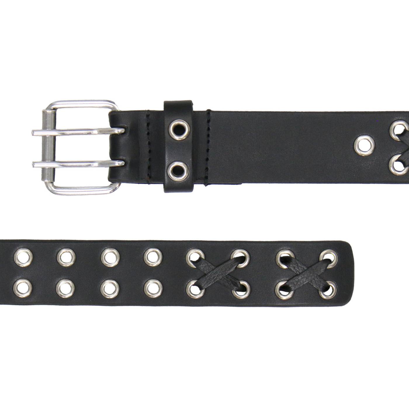 Milwaukee Leather Men's Double Prong Grommet Genuine Leather Belt, MP7137