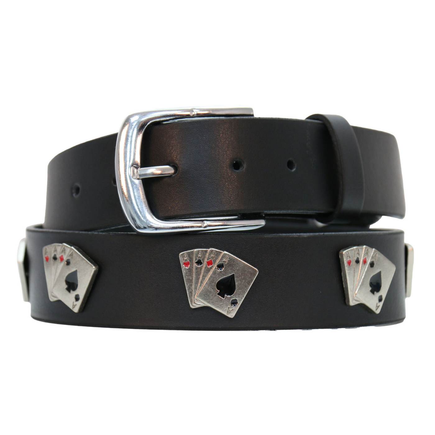 Milwaukee Leather Men's Playing Card Emblem Genuine Leather Belt, MP7139