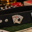 Milwaukee Leather Men's Playing Card Emblem Genuine Leather Belt, MP7139