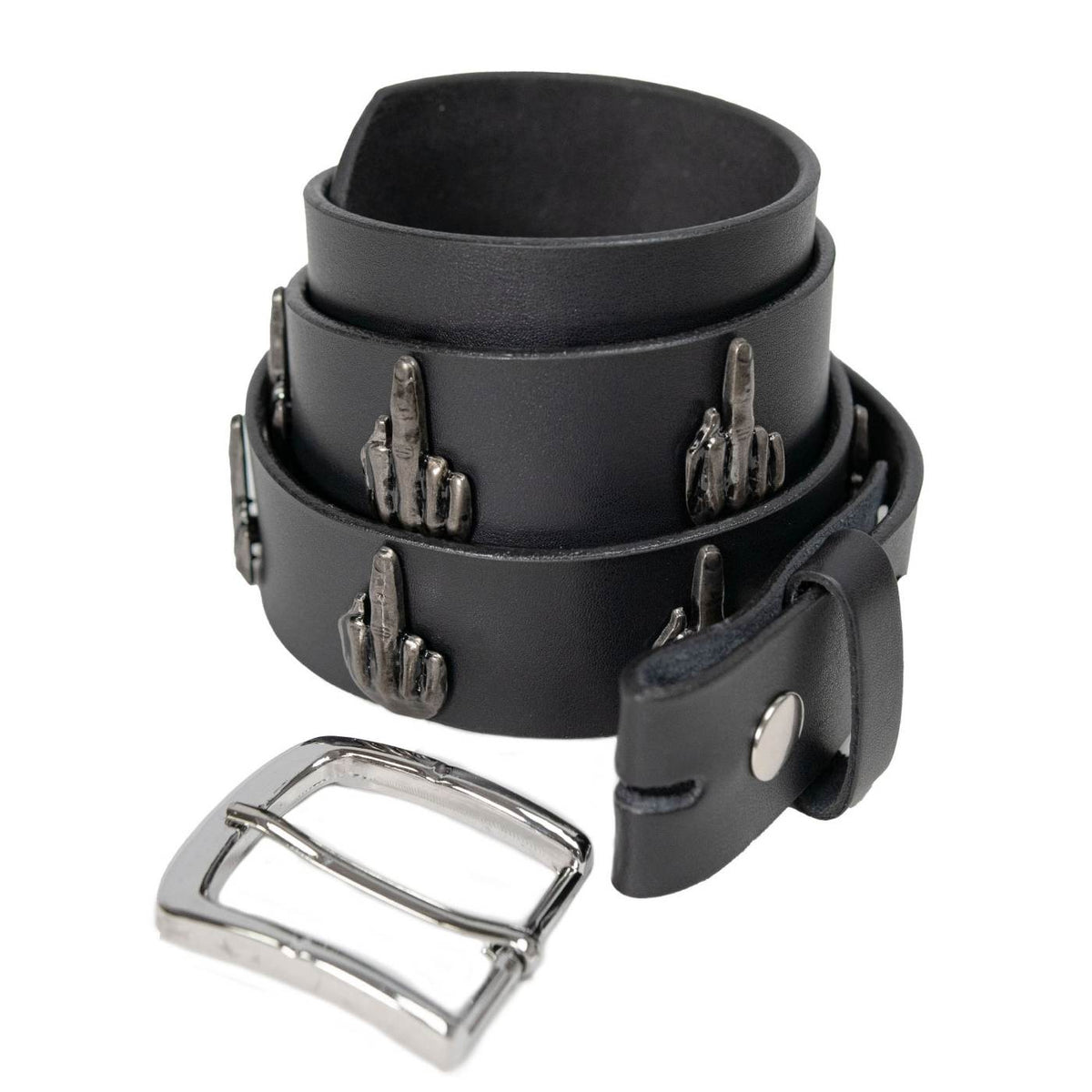 Milwaukee Leather Men's Finger Emblem Genuine Leather Belt, MP7142