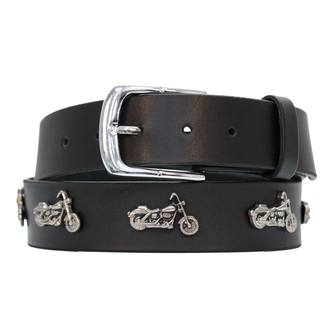 Milwaukee Leather Men's Motorcycle Emblem Genuine Leather Belt, MP7143