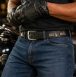 Milwaukee Leather Men's Motorcycle Emblem Genuine Leather Belt, MP7143