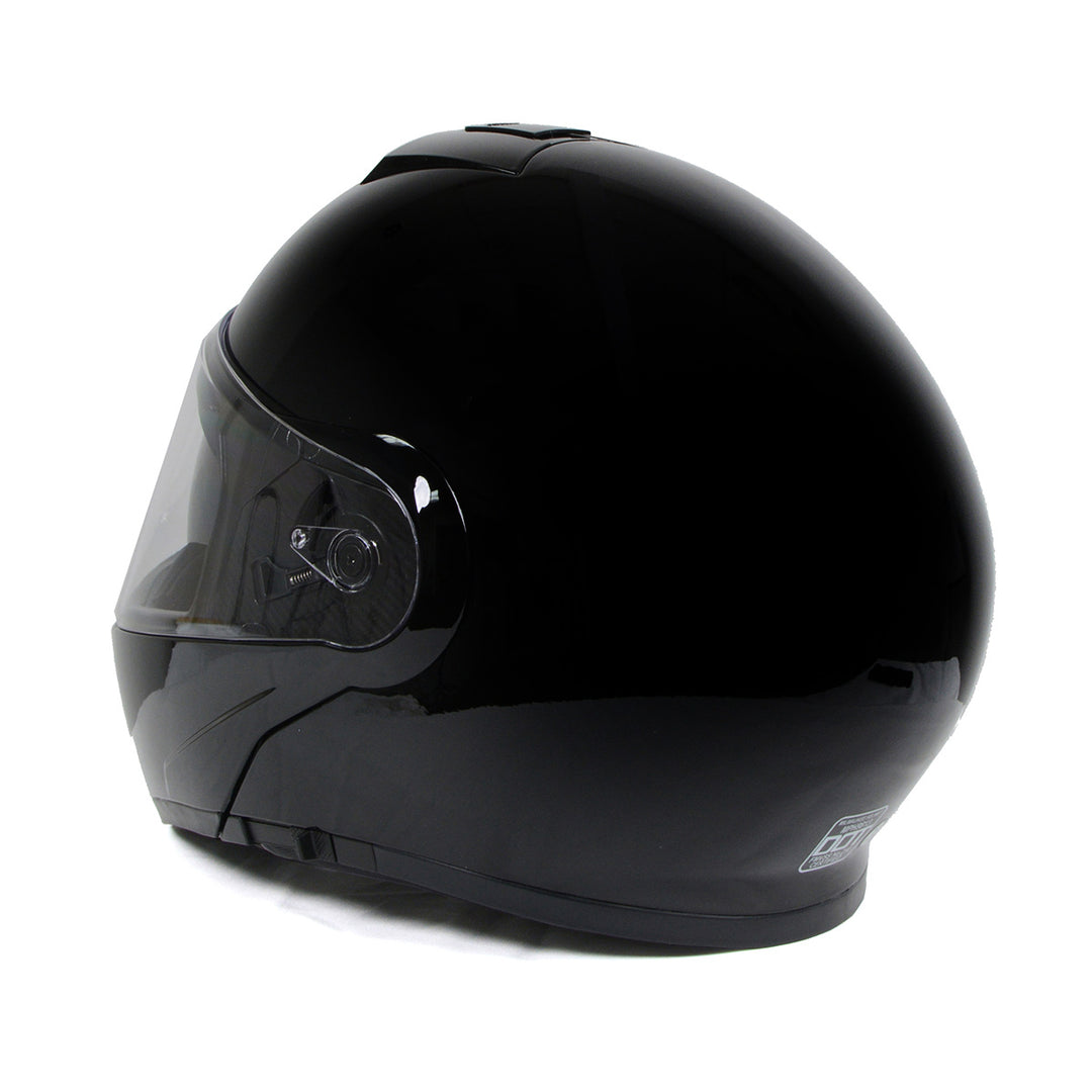 Milwaukee Helmets MPH9813DOT Gloss Black Menace DOT Approved Motorcycle Modular Helmet w/ Drop Down Visor