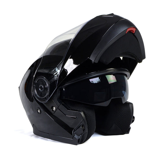 Milwaukee Helmets MPH9815DOT Breeze Gloss Black Advanced Motorcycle Modular Helmet Biker w/ Drop Down Visor