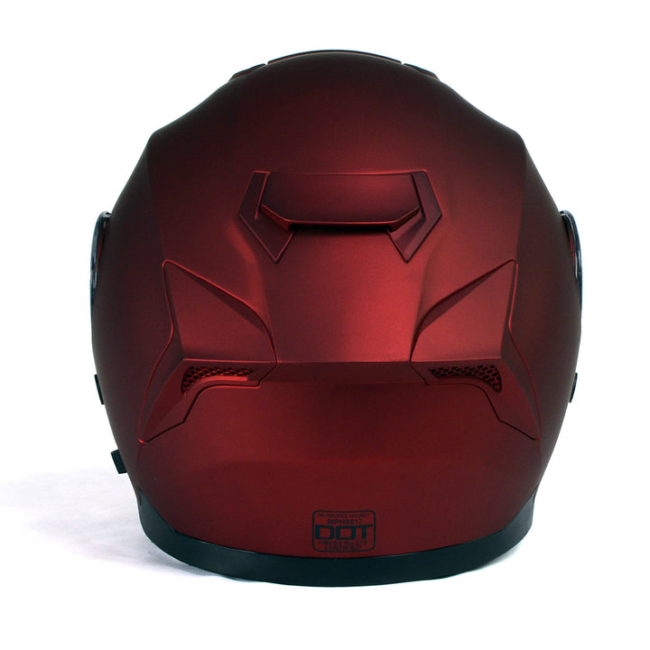 Milwaukee Helmets MPH9817DOT Breeze Red Advanced Motorcycle Modular Helmet Biker w/ Drop Down Visor