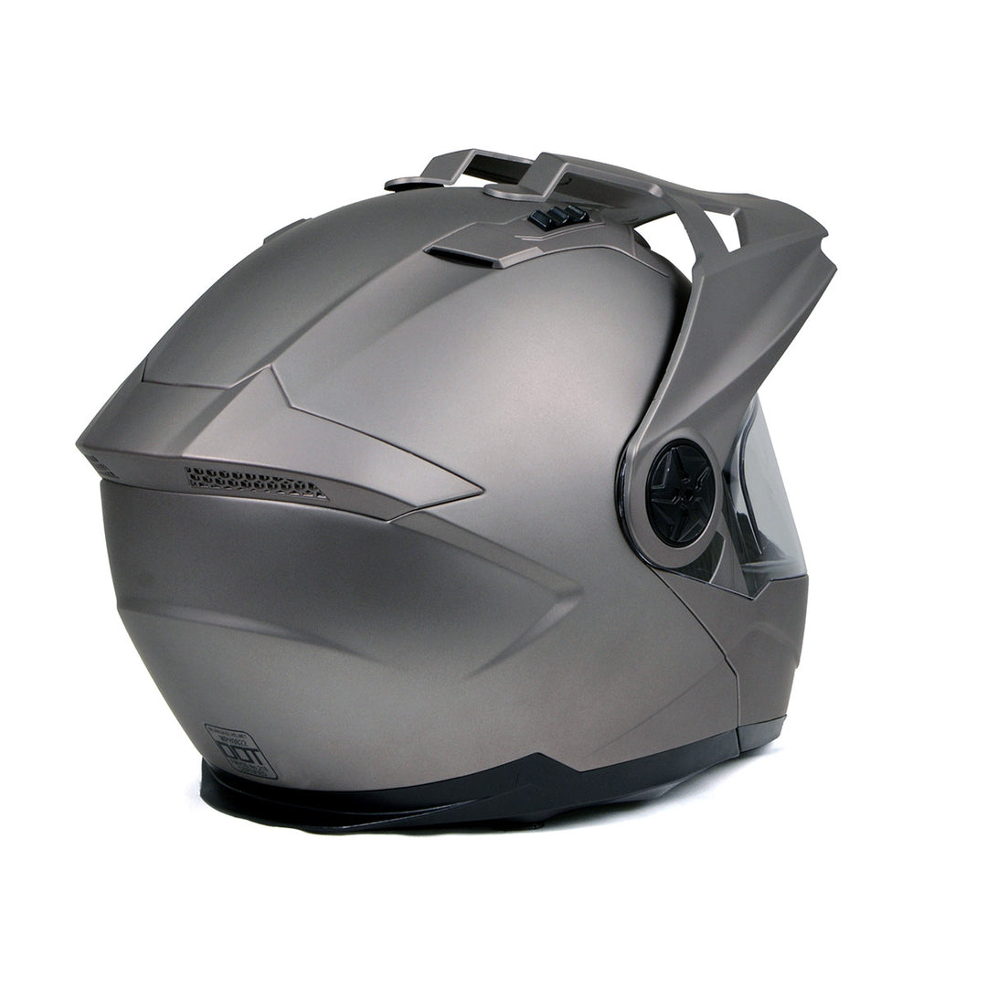 Milwaukee Helmets Silver Ominous Dual Sport Advanced Motorcycle Modular Helmet Biker DOT Approved MPH9822DOT